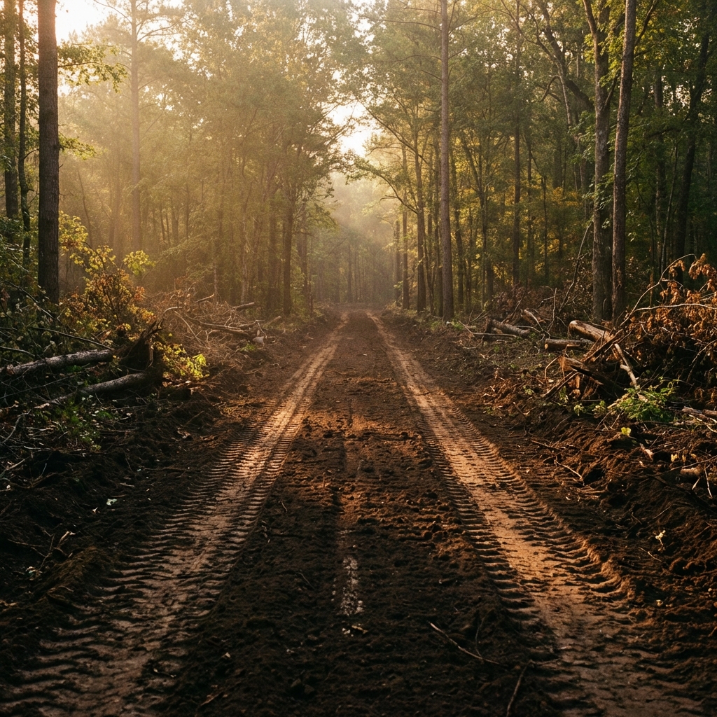 Gravel road grading and lot leveling